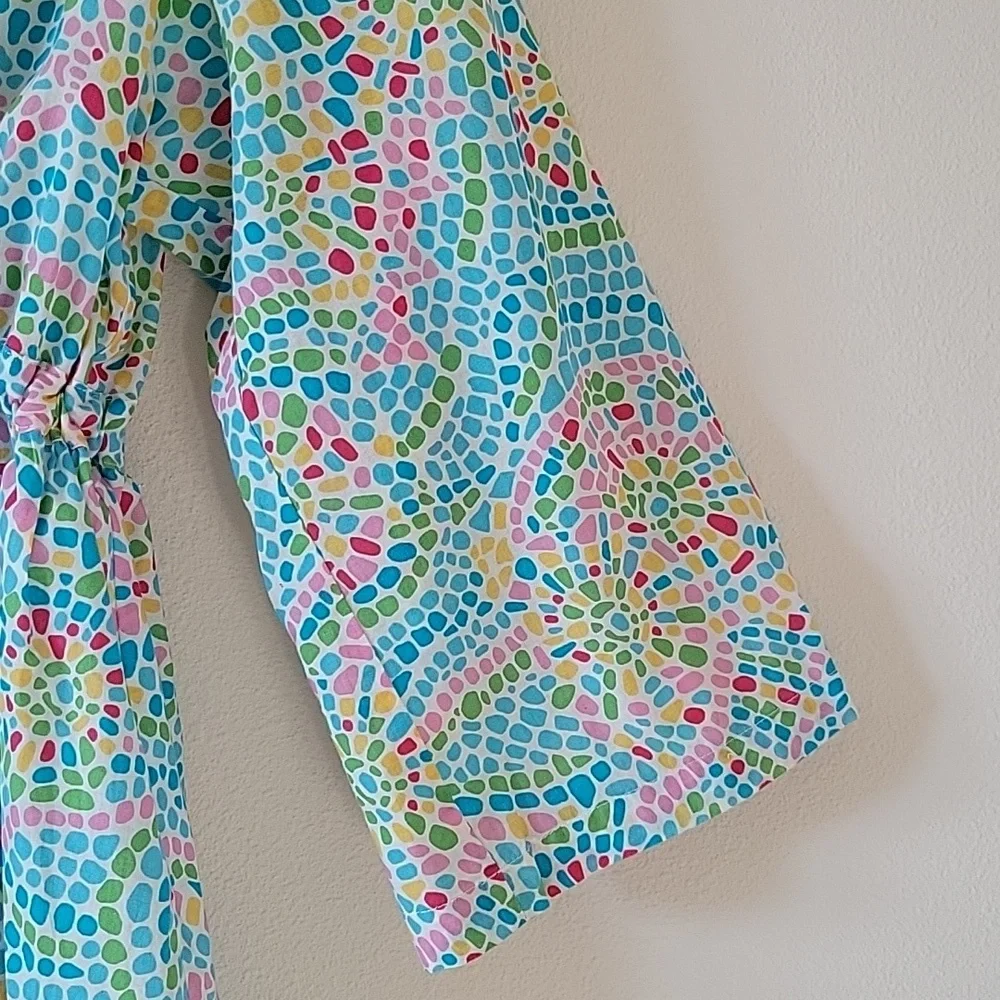 Talbots Cotton Mosaic Swim‎ Coverup Dress Size Small